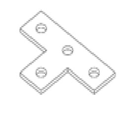 Опорная пластина Т-образная страт-профиля  с 4 отверстиями г/ц
