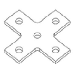 Опорная пластина Х-образная страт-профиля с 5 отверстиями г/ц